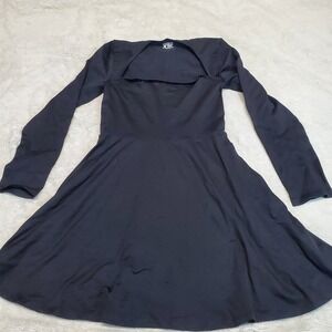 OQQ Black Bodycon Square Neck Knit Dress XL Party Rave Cocktail Classic Preppy